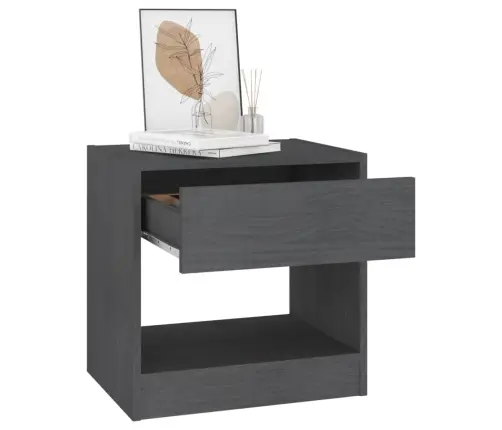 Naktsskapīši, 2 Gab., Pelēki, 40X31X40 Cm, Priedes Masīvkoks Vidaxl