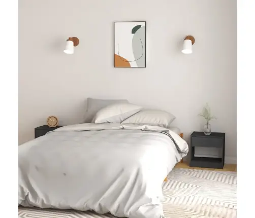 Naktsskapīši, 2 Gab., Pelēki, 40X31X40 Cm, Priedes Masīvkoks Vidaxl