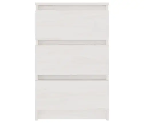 Naktsskapītis, Balts, 40X29,5X64 Cm, Priedes Masīvkoks Vidaxl