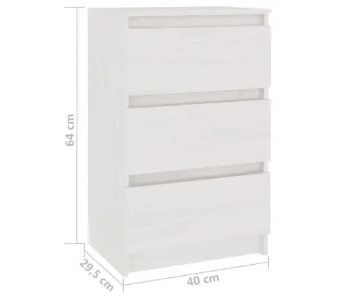 Naktsskapīši, 2 Gab., Balti, 40X29,5X64 Cm, Priedes Masīvkoks Vidaxl