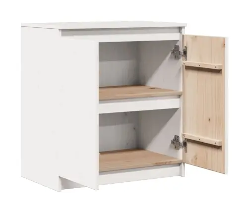 Skapītis, Balts, 60X36X65 Cm, Priedes Masīvkoks Vidaxl