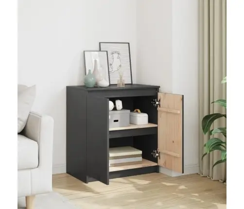 Skapītis, Pelēks, 60X36X65 Cm, Priedes Masīvkoks Vidaxl