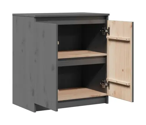 Skapītis, Pelēks, 60X36X65 Cm, Priedes Masīvkoks Vidaxl