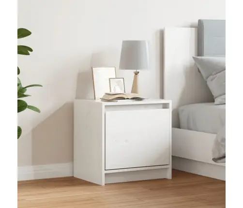 Naktsgaldiņš, Balts, 40X30,5X40 Cm, Priedes Masīvkoks Vidaxl
