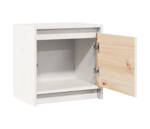 Naktsgaldiņš, Balts, 40X30,5X40 Cm, Priedes Masīvkoks Vidaxl