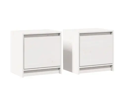 Öökapid 2 Tk, Valge, 40 X 30,5 X 40 cm Männipuit