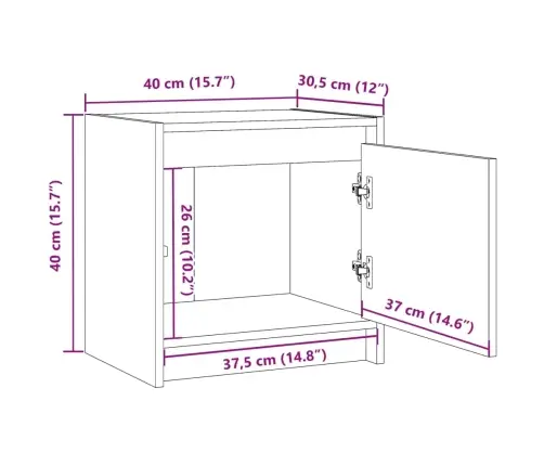 Öökapid 2 Tk, Valge, 40 X 30,5 X 40 cm Männipuit