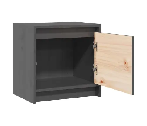 Naktinės Spintelės, 2Vnt., Pilkos, 40X30,5X40cm Pušies Masyvas