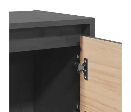 Naktinės Spintelės, 2Vnt., Pilkos, 40X30,5X40cm Pušies Masyvas