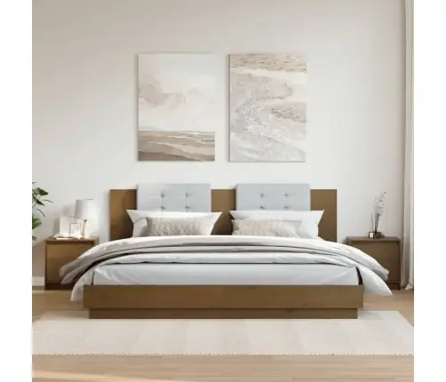 Naktinės Spintelės, 2Vnt., Medaus Rudos, 40X30,5X40cm Pušis