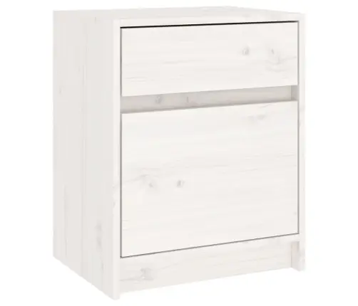 Naktsskapītis, Balts, 40X31X50 Cm, Priedes Masīvkoks Vidaxl