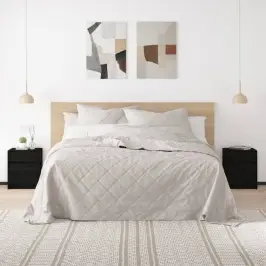 Naktsskapīši, 2 Gab., Melni, 40X31X50 Cm, Priedes Masīvkoks Vidaxl