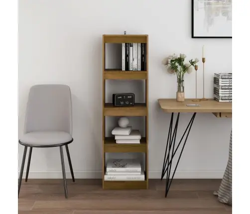 Grāmatu Plaukts, Medus Brūns, 40X30X135,5 Cm, Priedes Masīvkoks Vidaxl