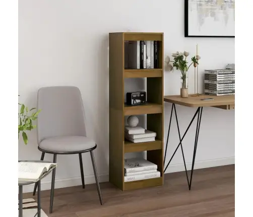 Grāmatu Plaukts, Medus Brūns, 40X30X135,5 Cm, Priedes Masīvkoks Vidaxl