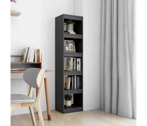 Grāmatu Plaukts, Pelēks, 40X35X167,5 Cm, Priedes Masīvkoks Vidaxl