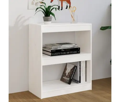 Grāmatu Plaukts, Balts, 60X30X71,5 Cm, Priedes Masīvkoks Vidaxl