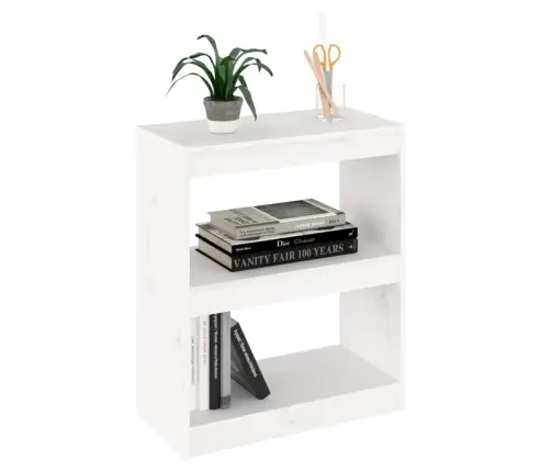 Grāmatu Plaukts, Balts, 60X30X71,5 Cm, Priedes Masīvkoks Vidaxl