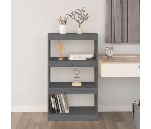 Spintelė Knygoms/Kambario Pertvara, Pilka, 60X30X103,5cm Pušis