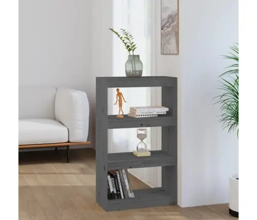 Spintelė Knygoms/Kambario Pertvara, Pilka, 60X30X103,5cm Pušis