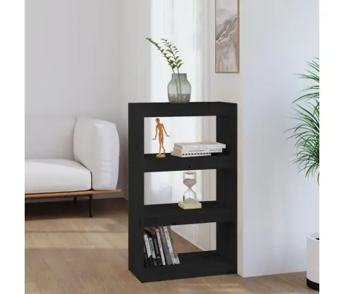 Spintelė Knygoms/Kambario Pertvara, Juoda, 60X30X103,5cm Pušis