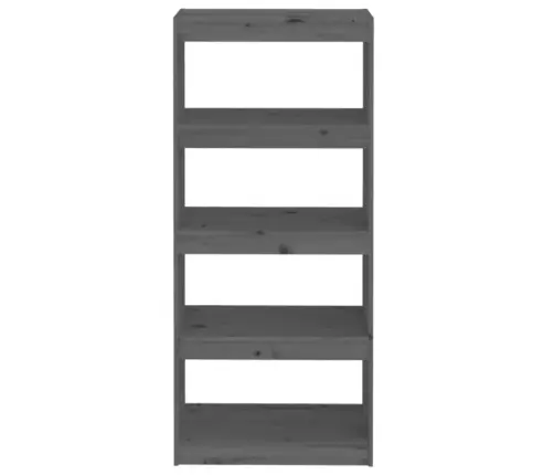 Grāmatu Plaukts, Pelēks, 60X30X135,5 Cm, Priedes Masīvkoks Vidaxl