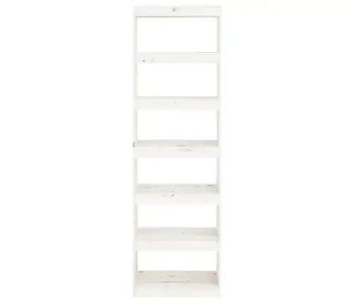 Raamaturiiul/Ruumijagaja Valge 60 X 30 X 199,5 Cm Täismännipuit