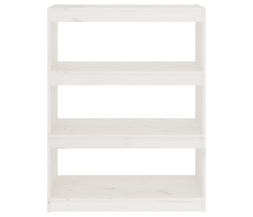 Grāmatu Plaukts, Balts, 80X30X103,5 Cm, Priedes Masīvkoks Vidaxl