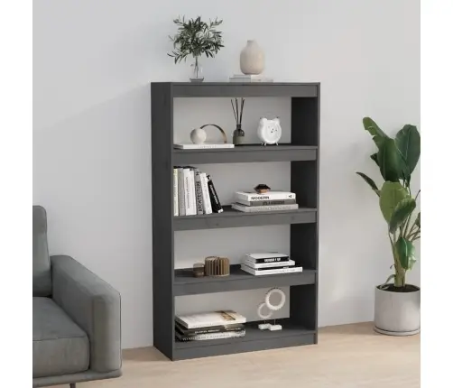 Grāmatu Plaukts, Pelēks, 80X30X135,5 Cm, Priedes Masīvkoks Vidaxl