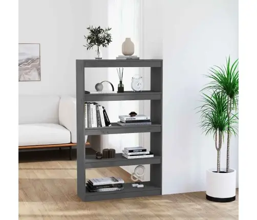 Grāmatu Plaukts, Pelēks, 80X30X135,5 Cm, Priedes Masīvkoks Vidaxl