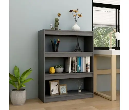 Grāmatu Plaukts, Pelēks, 100X30X103 Cm, Priedes Masīvkoks Vidaxl