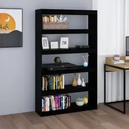 Grāmatu Plaukts, Melns, 100X30X167,5 Cm, Priedes Masīvkoks Vidaxl