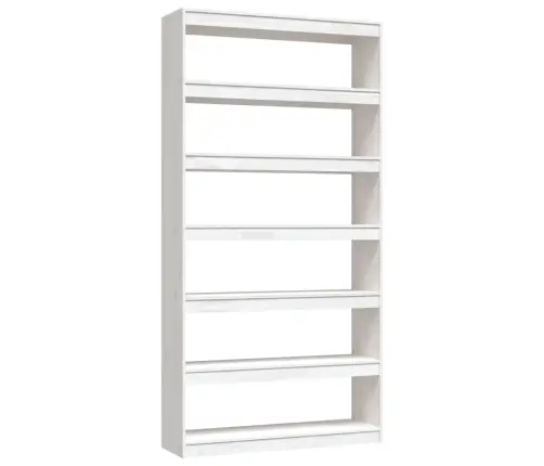 Grāmatu Plaukts, Balts, 100X30X200 Cm, Priedes Masīvkoks Vidaxl