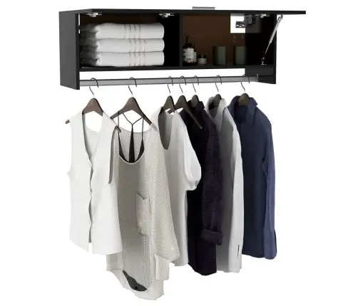 Garderoob, Must, 100X32,5X35 cm Tehispuit