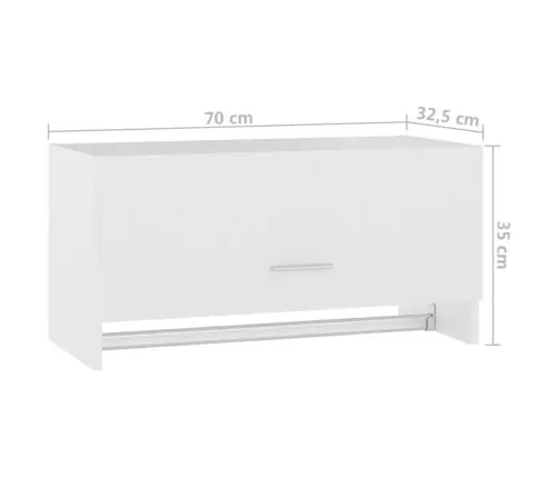 Drabužių Spinta, Baltos Spalvos, 70X32,5X35cm Apdirbta Mediena