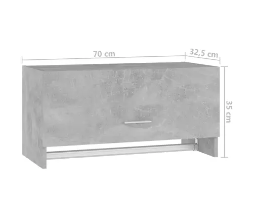 Skapis, Betona Pelēks, 70X32,5X35 Cm, Inženierijas Koks Vidaxl