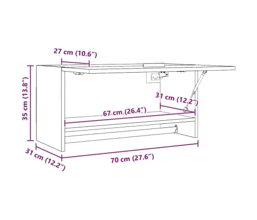 Drabužių Spinta, Balta, 70X32,5X35cm Apdirbta Mediena, Blizgi