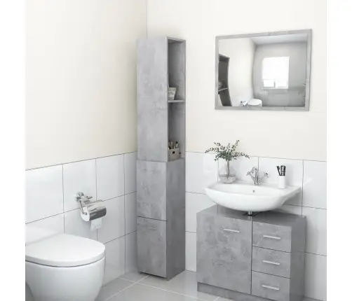 Vonios Kambario Spintelė, Betono Pilka, 25X26,5X170 Cm