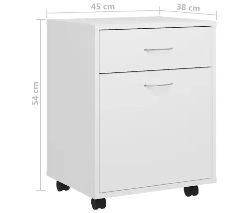 Ratastel Kapp, Valge, 45 X 83 X 54 cm Tehispuit