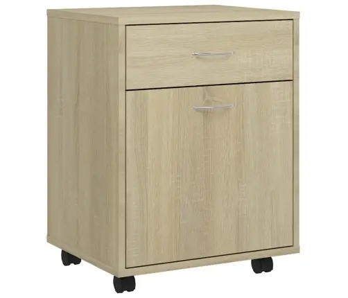 Skapītis Ar Riteņiem, Ozolkoka, 45X38X54 Cm, Inženierijas Koks Vidaxl