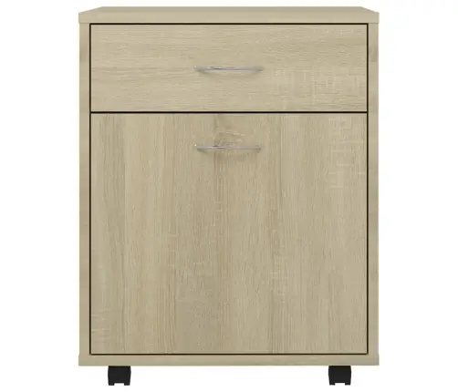 Skapītis Ar Riteņiem, Ozolkoka, 45X38X54 Cm, Inženierijas Koks Vidaxl