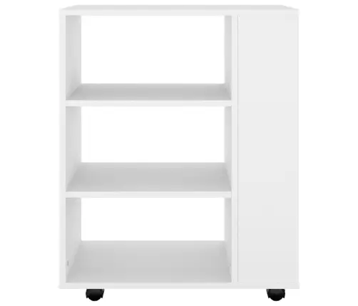 Plaukts Ar Riteņiem, Balts, 60X35X75 Cm, Inženierijas Koks Vidaxl