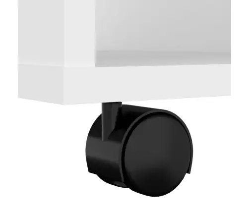 Plaukts Ar Riteņiem, Balts, 60X35X75 Cm, Inženierijas Koks Vidaxl