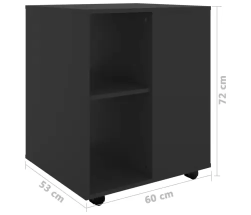 Ratastel Kapp, Must, 60 X 53 X 72 cm Tehispuit