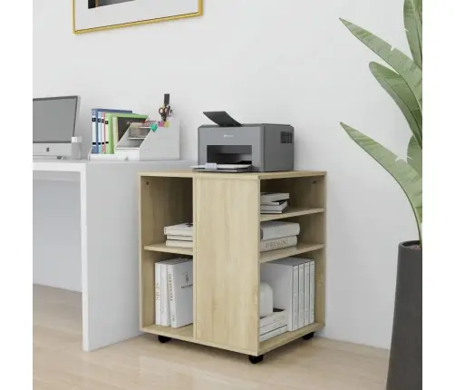 Plaukts Ar Riteņiem, Ozolkoka, 60X53X72 Cm, Inženierijas Koks Vidaxl