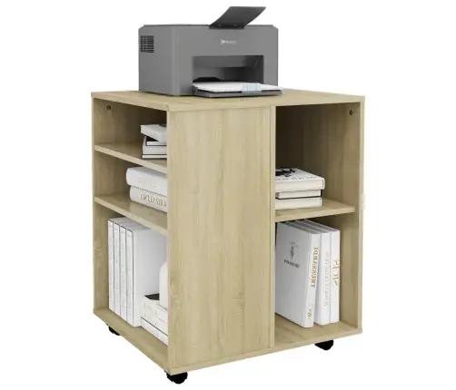 Plaukts Ar Riteņiem, Ozolkoka, 60X53X72 Cm, Inženierijas Koks Vidaxl