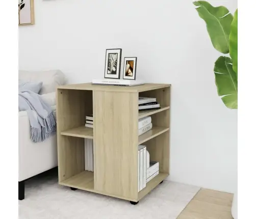 Plaukts Ar Riteņiem, Ozolkoka, 60X53X72 Cm, Inženierijas Koks Vidaxl