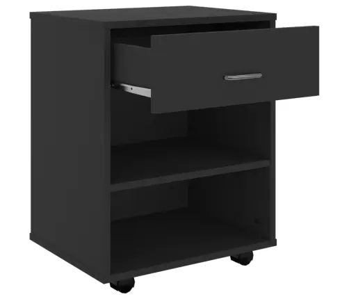 Spintelė Su Ratukais, Juoda, 46X36X59cm Apdirbta Mediena