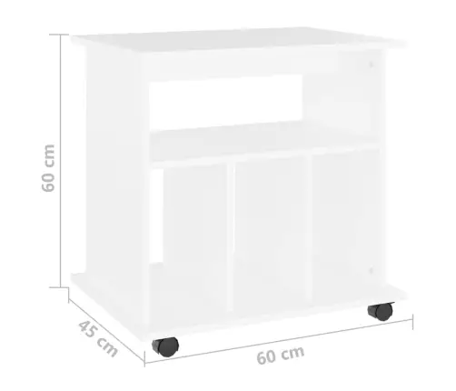 Ratastel Kapp, Valge, 60 X 45 X 60 cm Tehispuit