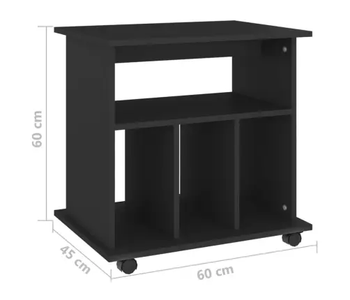 Ratastel Kapp, Must, 60 X 45 X 60 cm Tehispuit