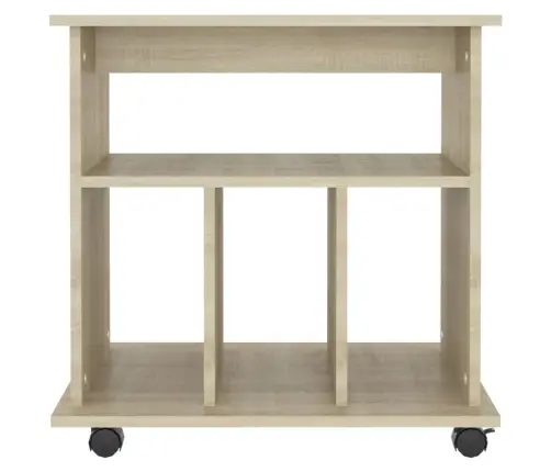 Plaukts Ar Riteņiem, Ozolkoka, 60X45X60 Cm, Inženierijas Koks Vidaxl